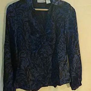 Nwt Worthington royal blue floral blouse